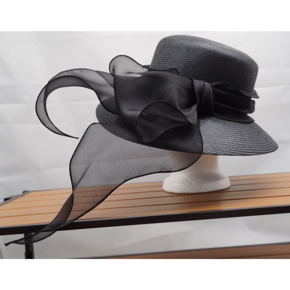 Marzi Firenzi Neiman Marcus Derby Church Straw Wide Brim Hat Italy Luxury 22\